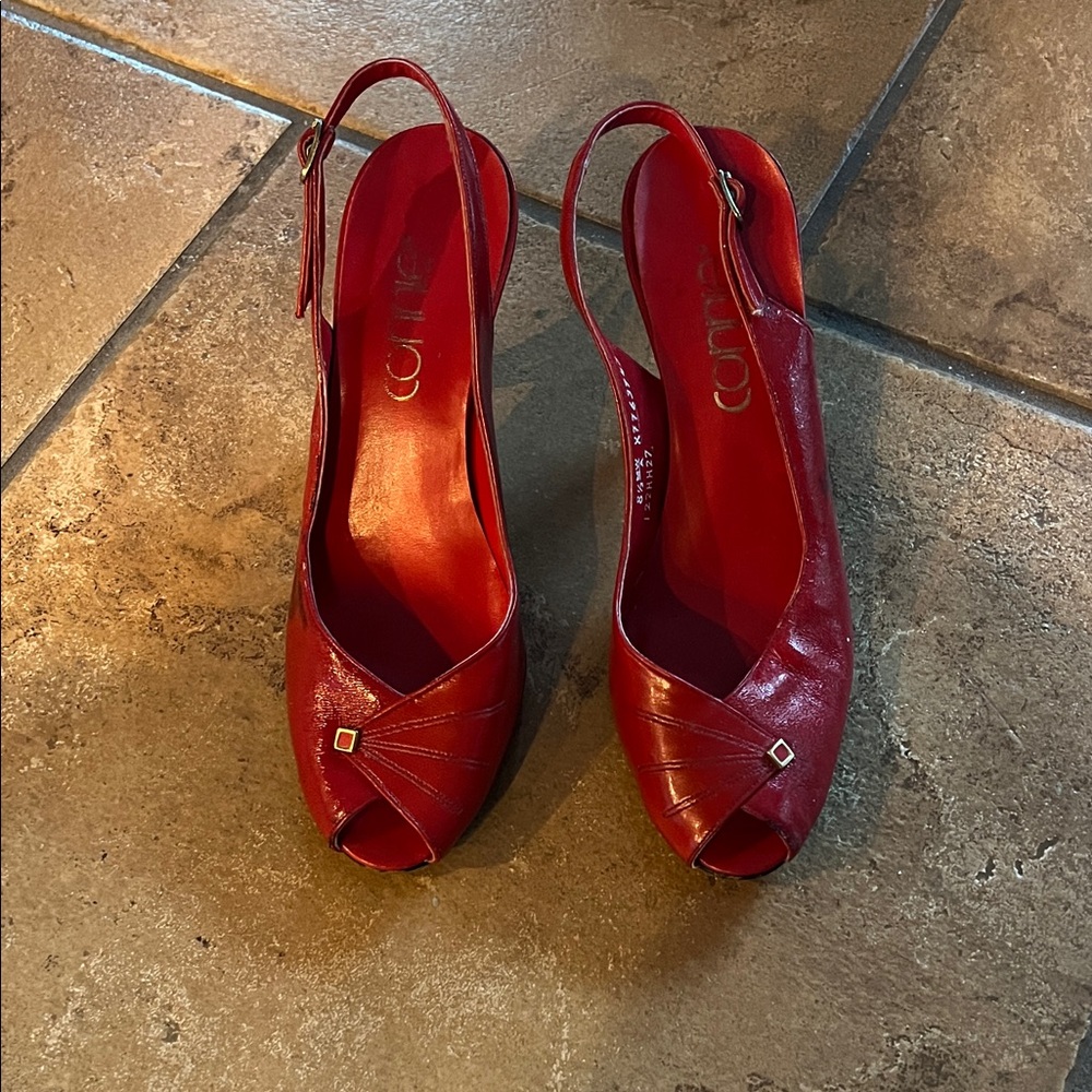 VINTAGE LEATHER CONNIE SLING BACKS